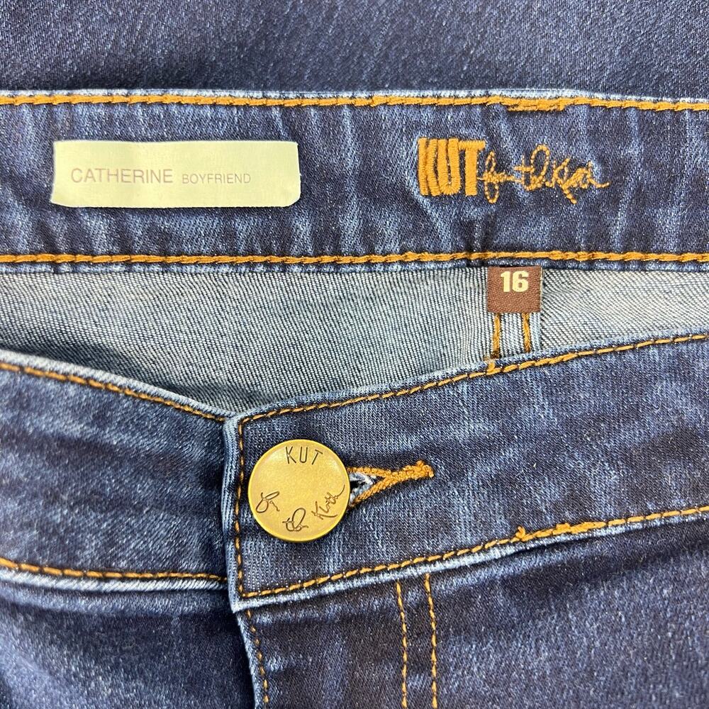 Kut From The Kloth Jeans Women's 16 Blue Catherine Boyfriend Preppy Normcore - Picture 10 of 13